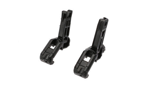 Magpul Industries Pro back up iron sight set offset features an elevation adjustable front sight